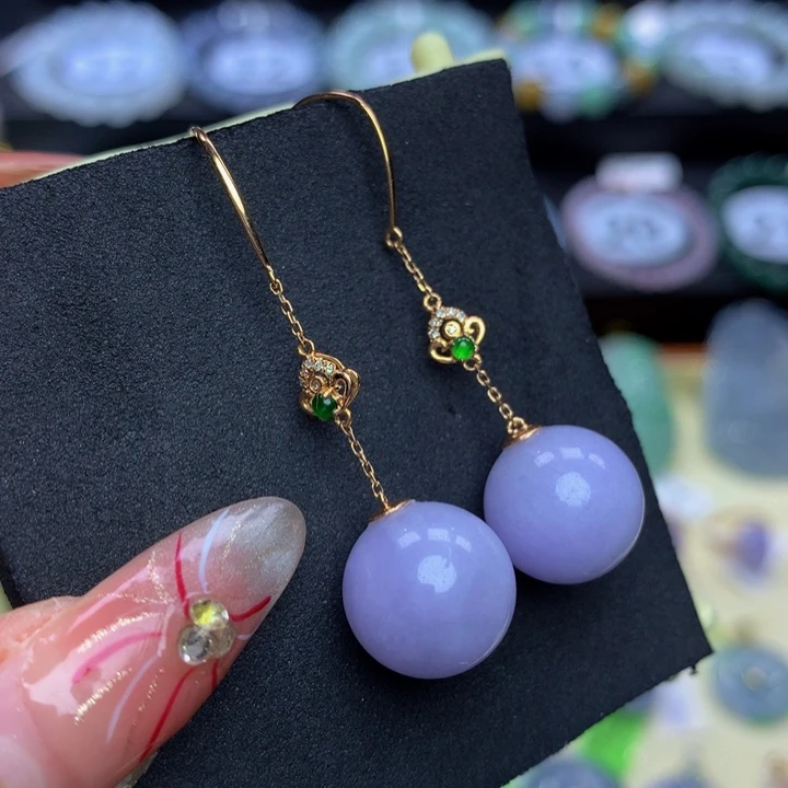 翡翠手链18K金镶嵌翡翠12+