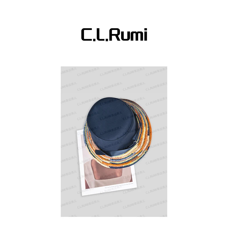 【Rumi小店】“订单款”25春夏时尚百搭拼接休闲遮阳防晒拉菲帽6695pj