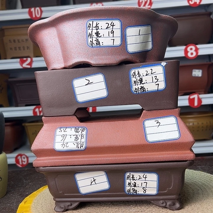 紫砂花盆蛇年大吉