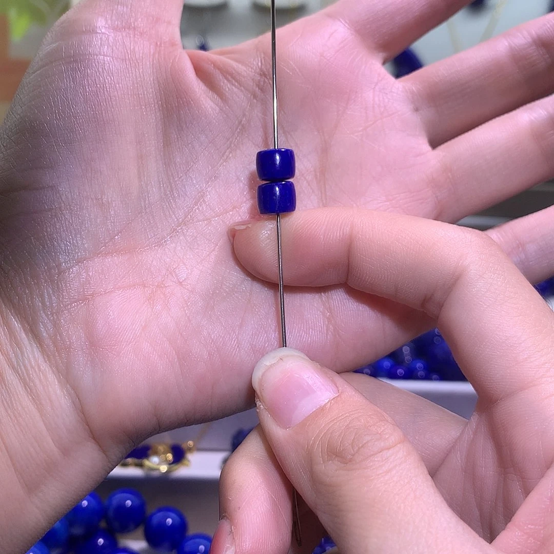 歪***波青金石未镶嵌天然原矿单老型直切7.9 m