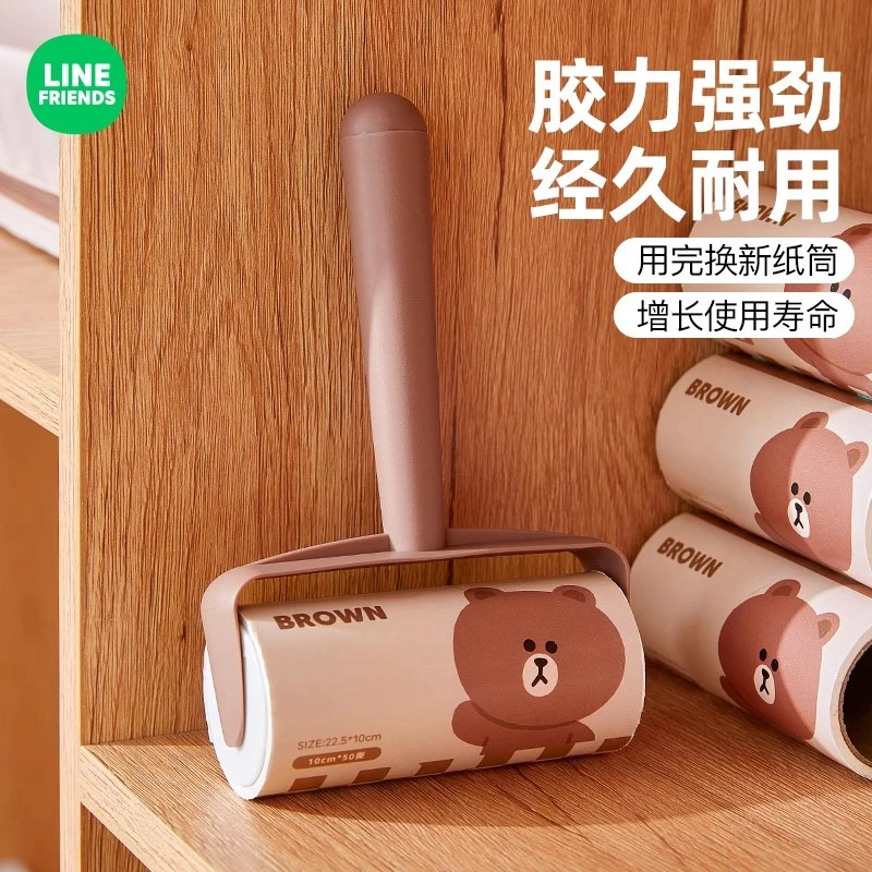 可撕式滚筒粘毛器卷纸滚刷黏毛沾去猫毛家用衣服头发床上清理神器