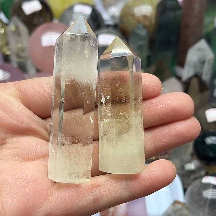 水晶珠宝半成品未镶嵌83克黄水晶柱