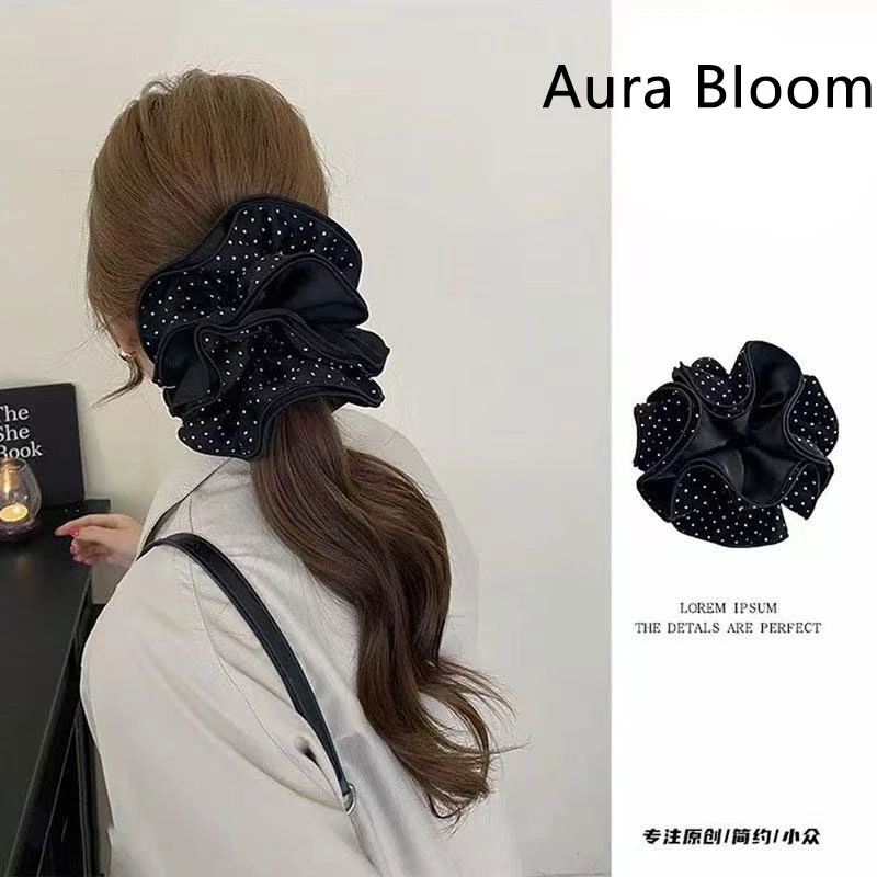 新款经典波点大肠发圈百搭风休闲风原创设计发圈小众头饰时髦发饰