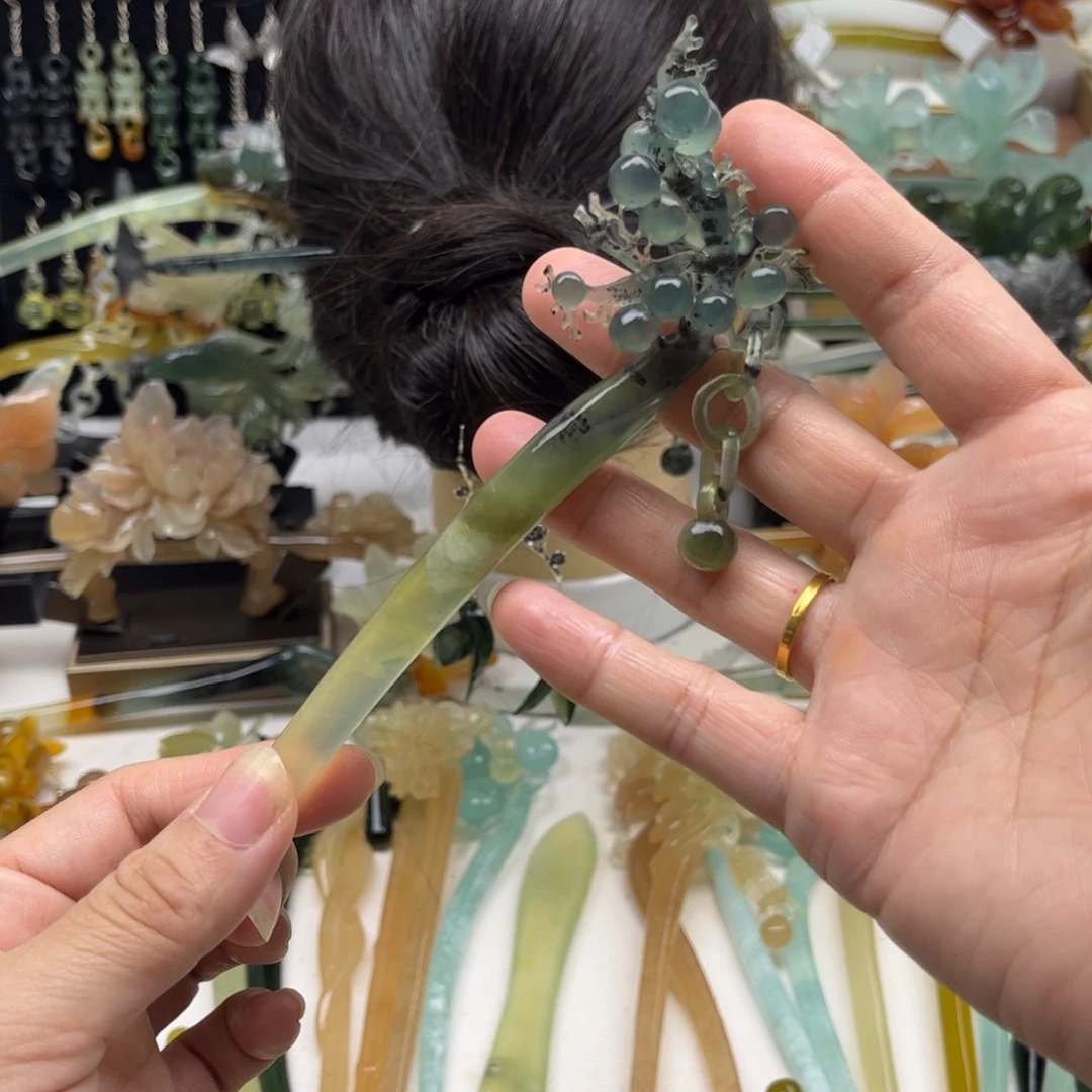 蛇纹石玉合金发簪