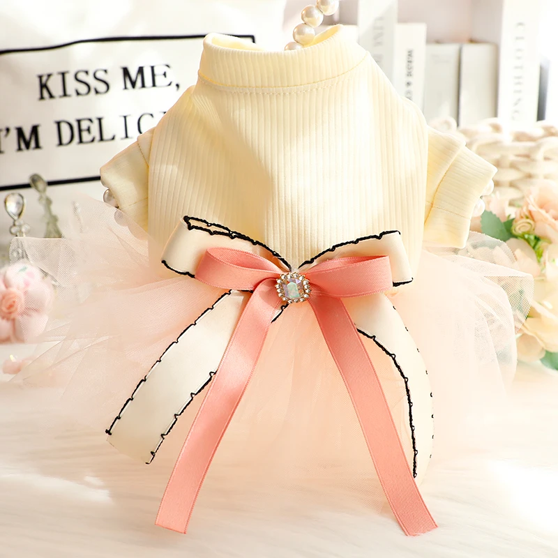 狗狗衣服春夏装薄款猫咪公主裙妮可香风婚纱裙小型犬泰迪宠物6594