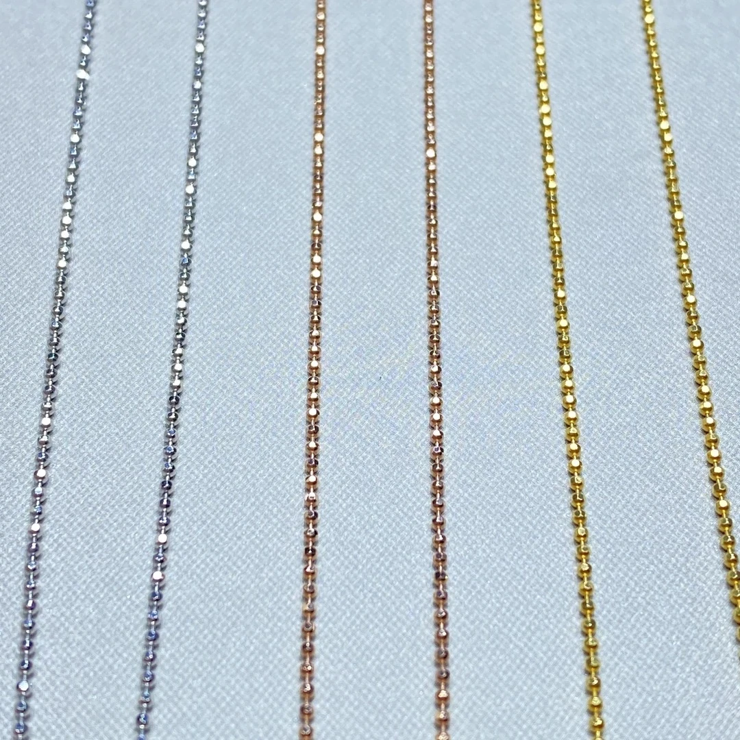 18K金豆豆链，白，玫，黄（多样性发其一）