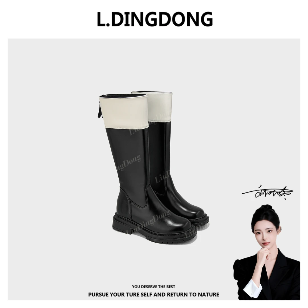【刘叮咚女鞋】时尚厚底时装靴英伦秋冬长靴