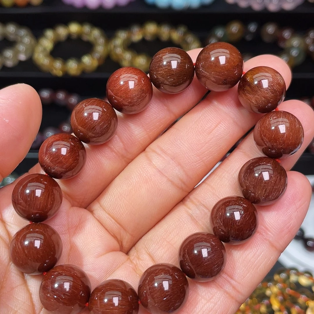 手链未镶嵌水晶红发晶14+mm