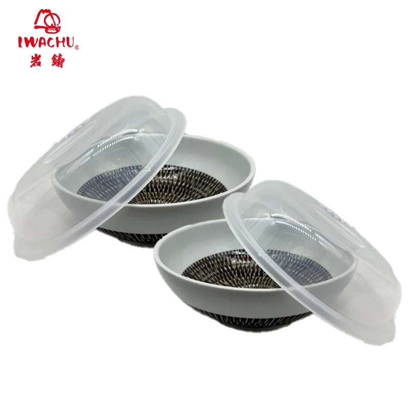 日本无铅釉螺旋纹大面碗一对