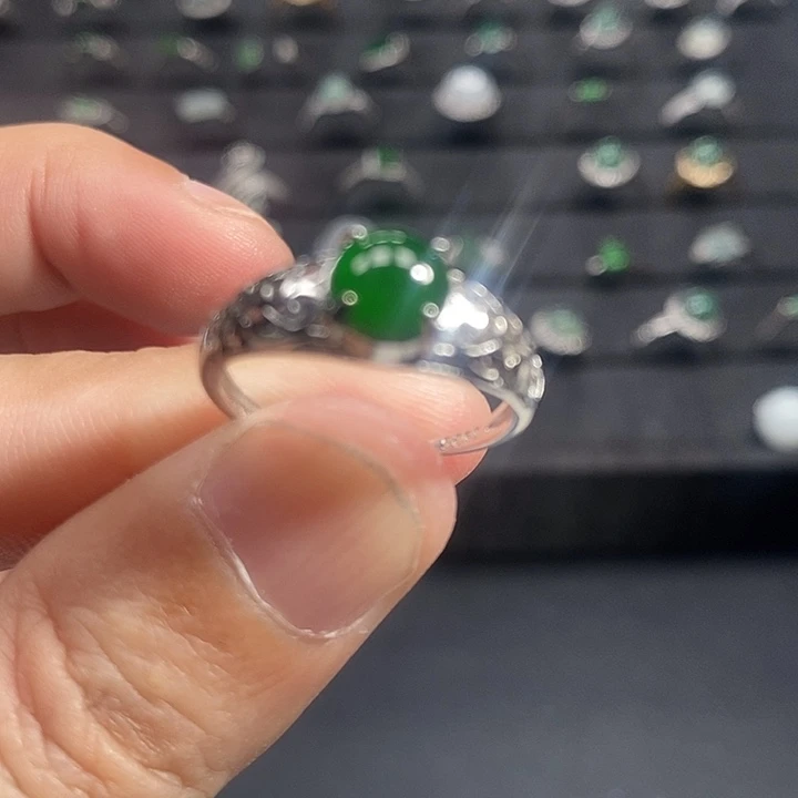 翡翠银S925镶嵌戒指