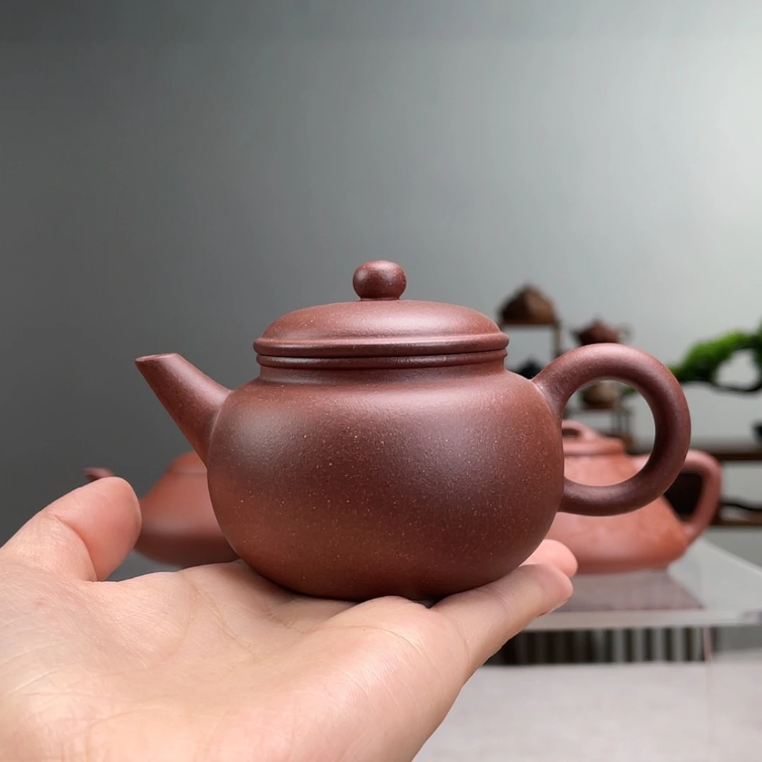 【闪购商品】茶壶紫砂红皮龙匏尊水平容量130cc