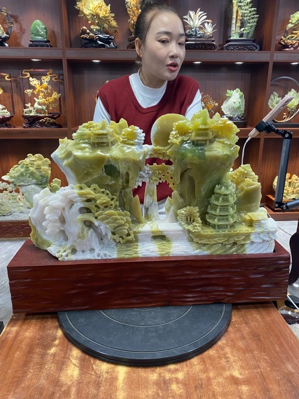 摆件新中式玄关山水摆件办公室摆件