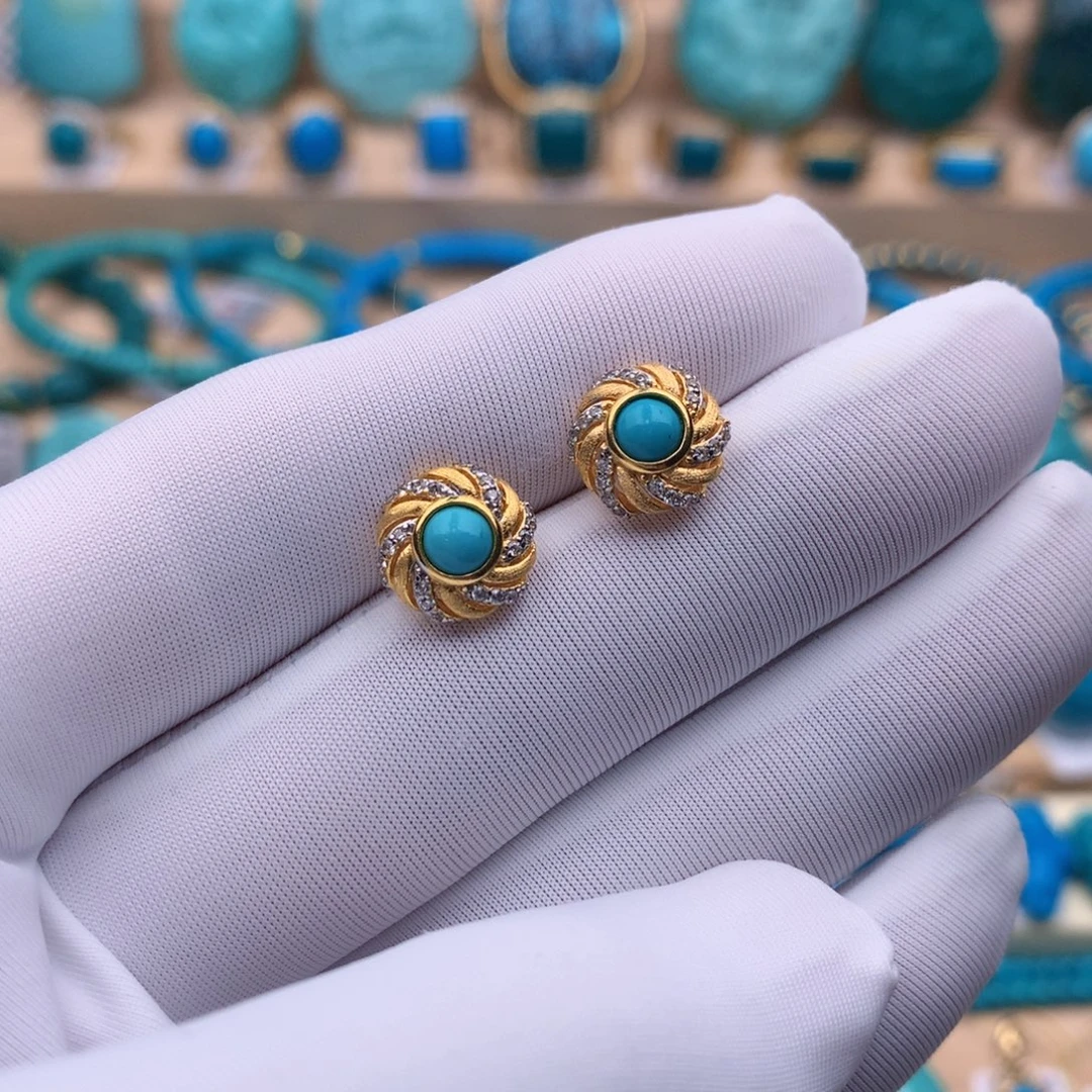 绿松石银S925镶嵌珠宝奇石