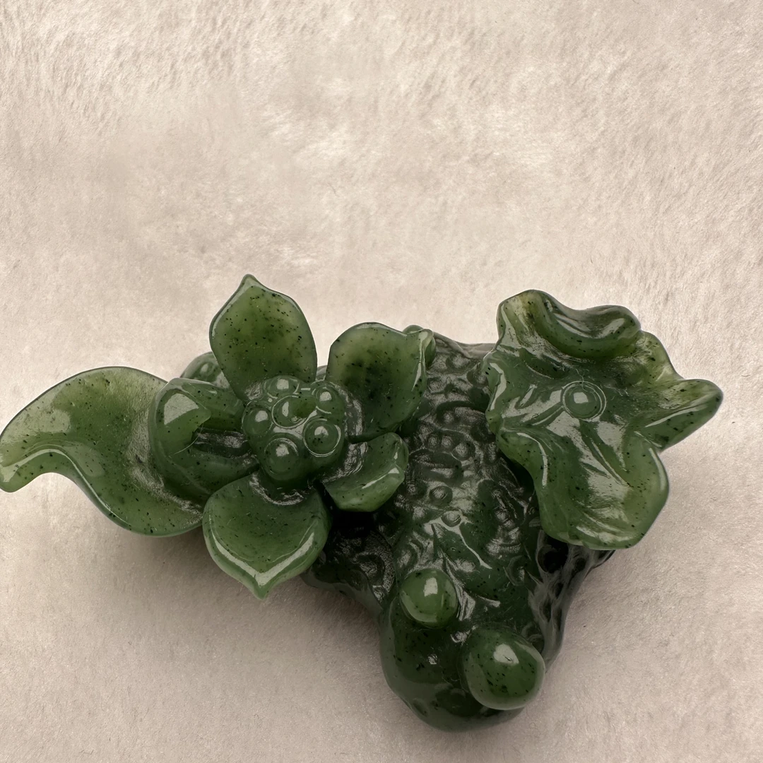 和田玉手工雕刻荷花香插