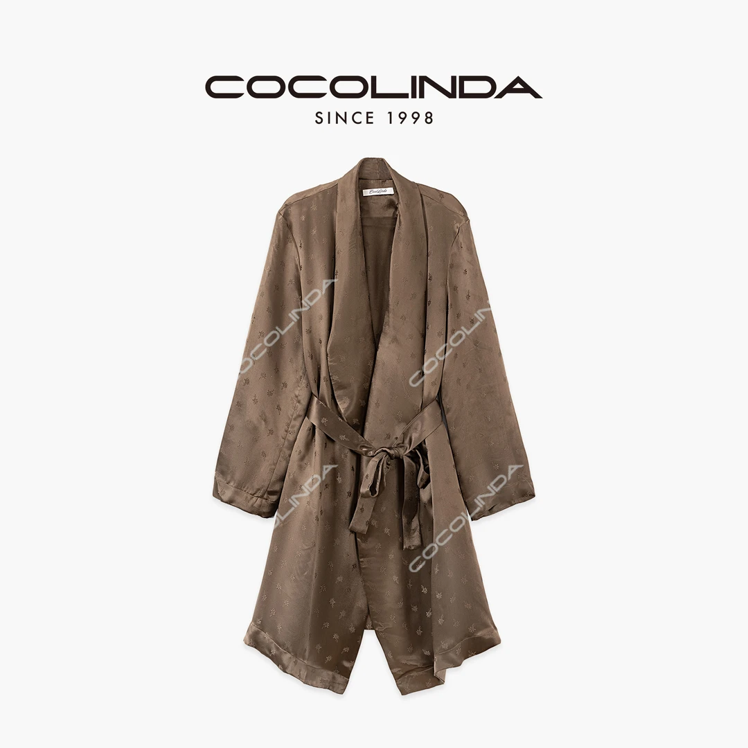 COCOLINDA| 100%提花重磅桑蚕丝22姆米法式连衣裙C3440（中长款）
