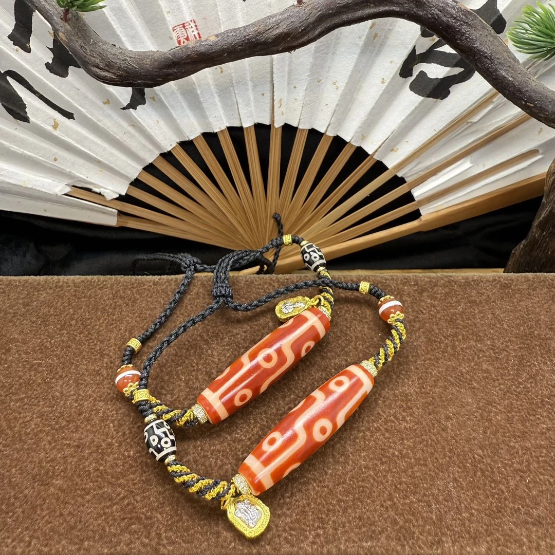 【大胖专属】 H79684-玛瑙DIY脖挂（九眼）-多样性发其一-12mm*48mm