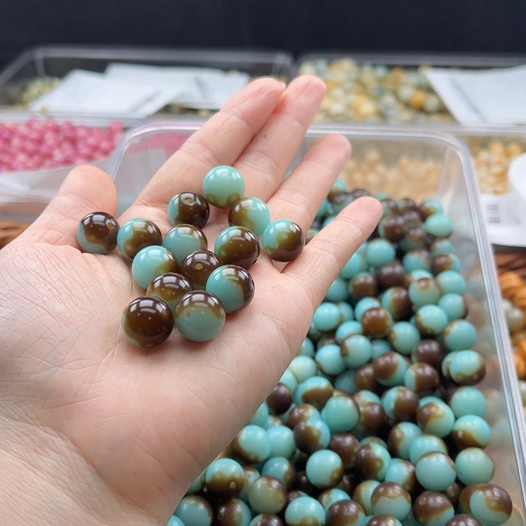 白玉菩提吊坠c13mm/30+3薄荷巧克力