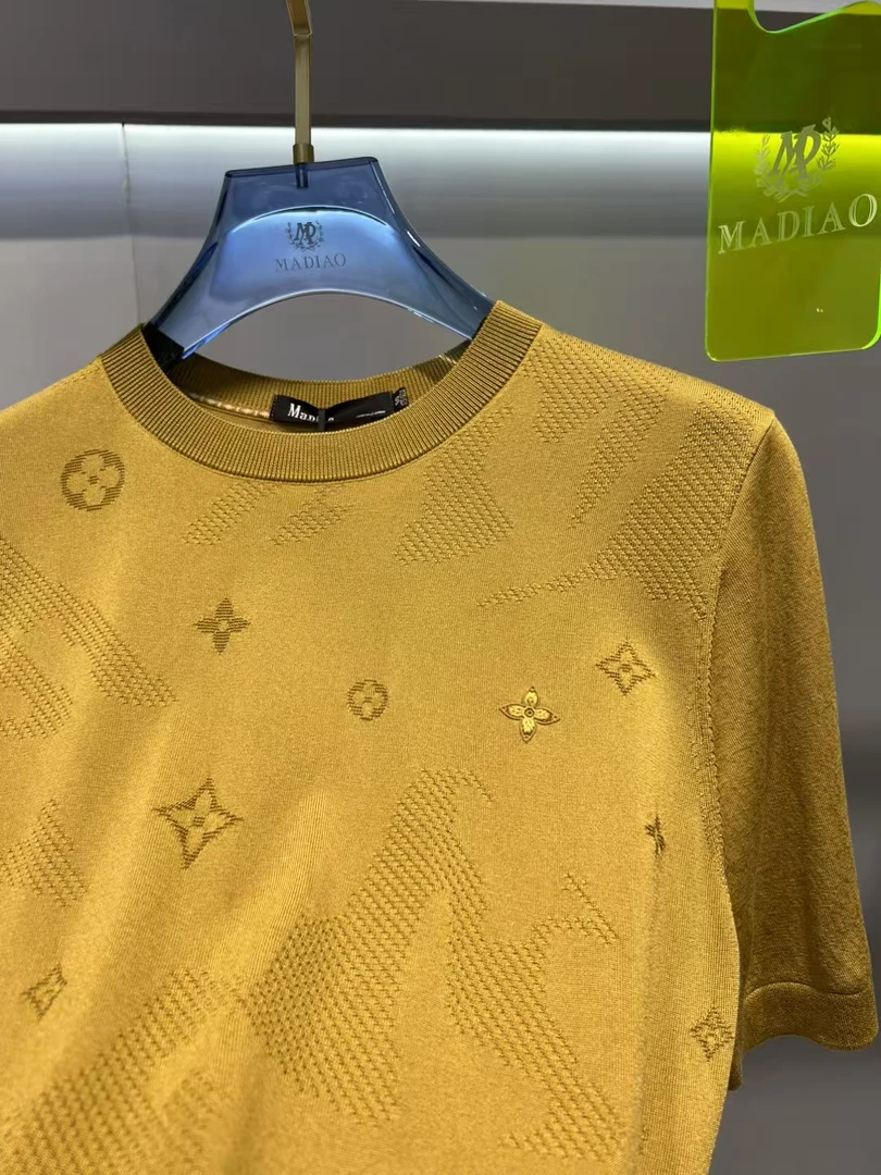 【高定轻奢】2025春夏新款男士时尚休闲简约奢侈品欧货圆领短袖