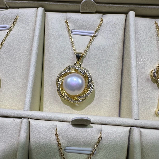 铁合金大理石项链 时尚饰品珍珠项链5