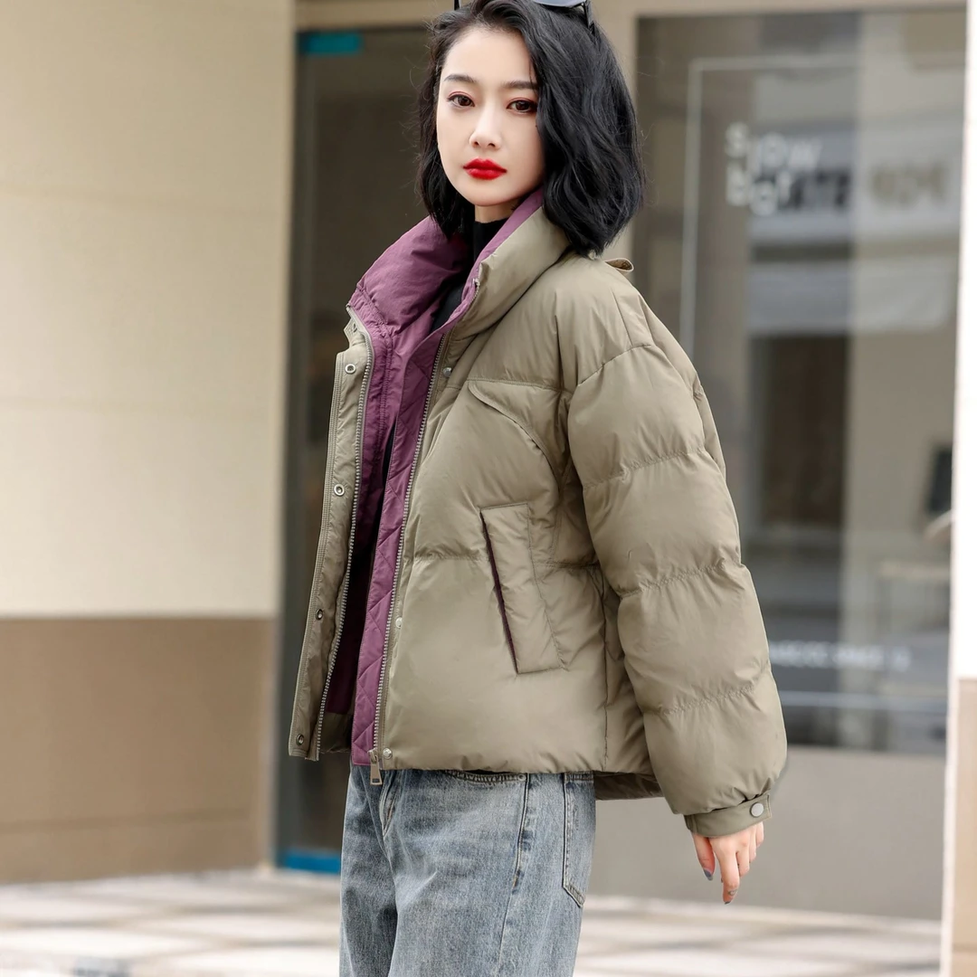 玛罗兰 2024新抗寒加厚 撞色棉袄外套新8833