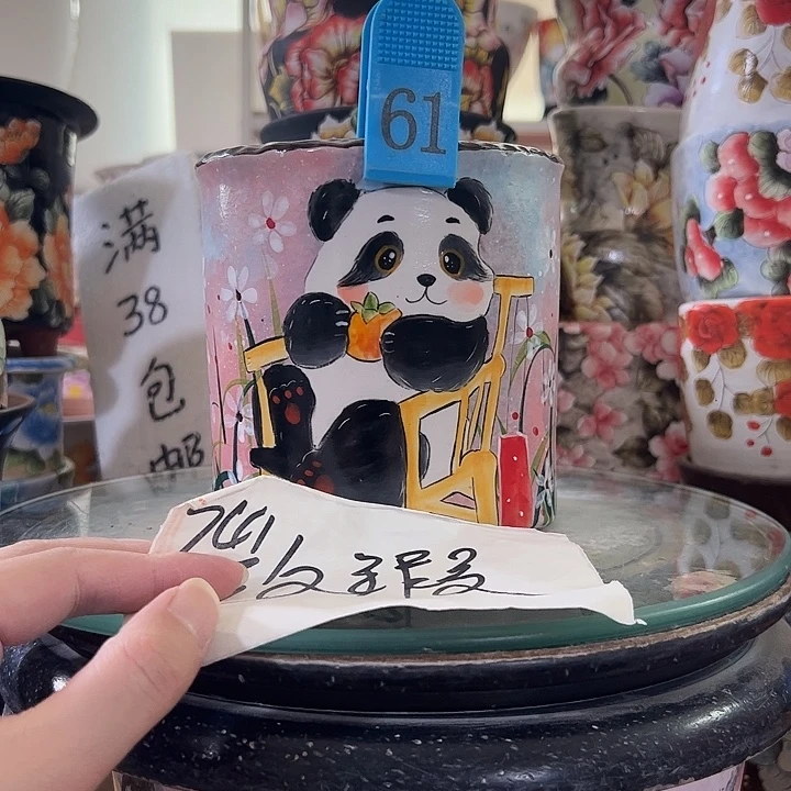 景德镇幸运花盆手绘韩式花盆