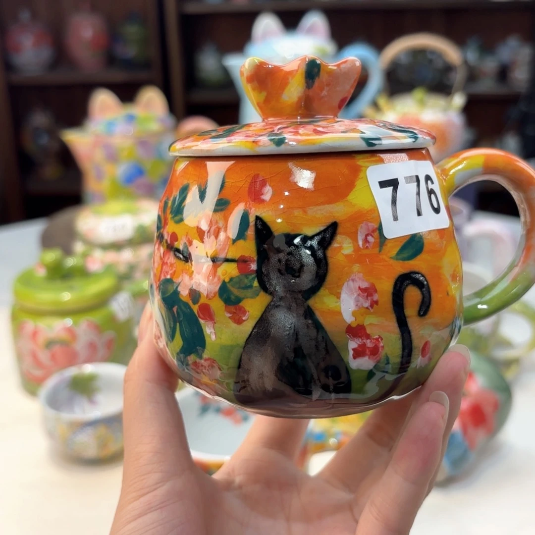 景德镇手绘高温釉下彩陶瓷茶具