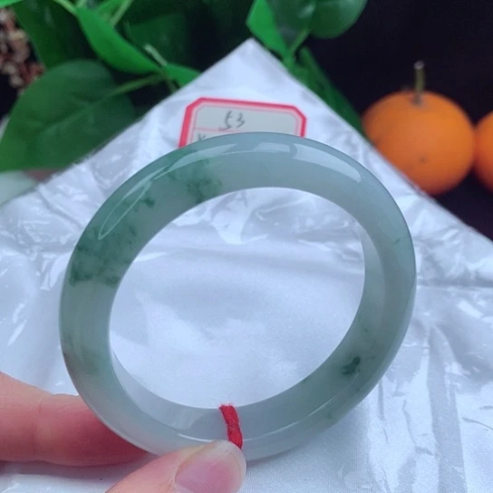 翡翠手镯未镶嵌   正圈53 冰飘花