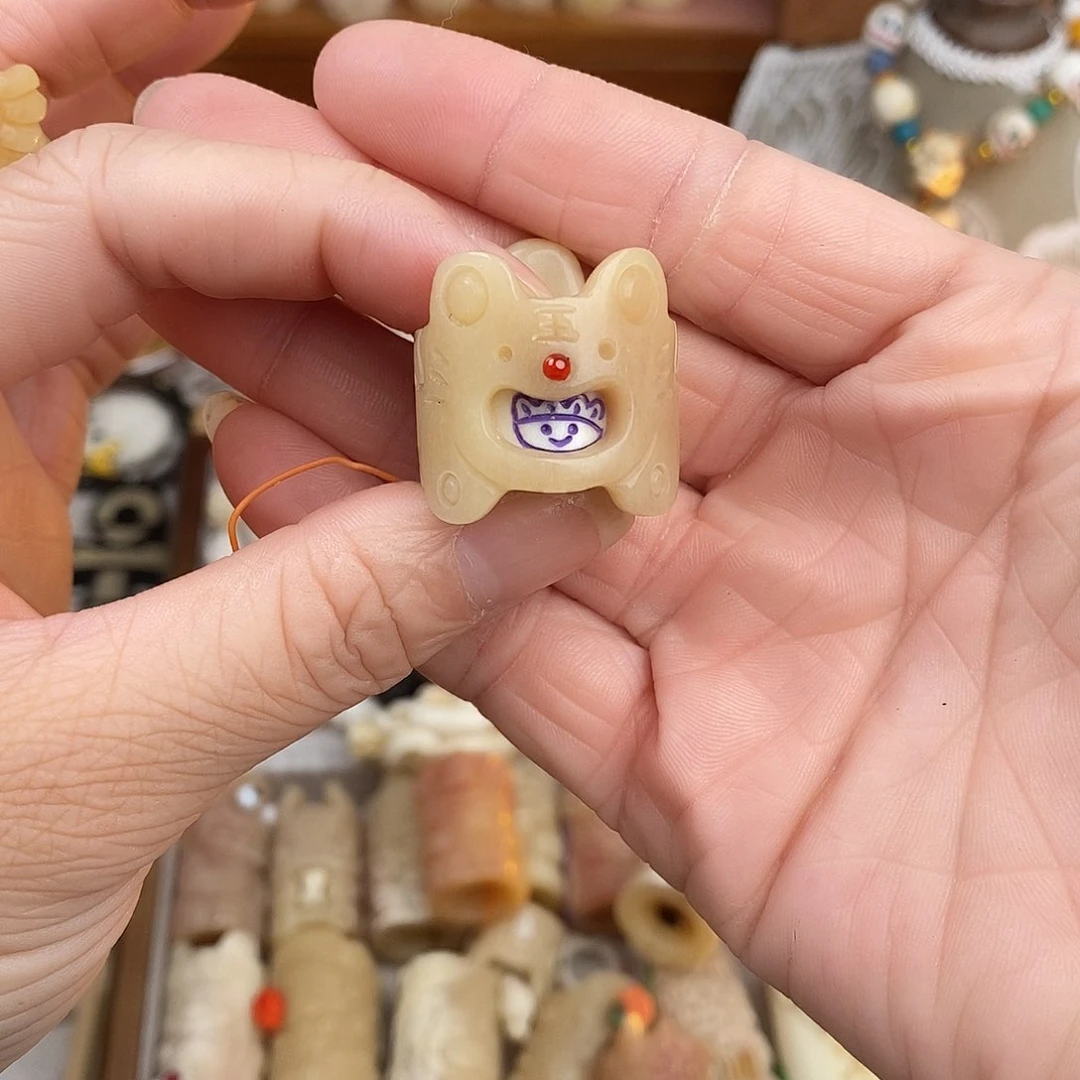 鹿骨把件22专拍跑环天使