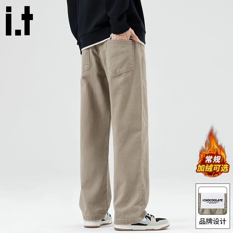 it :CHOCOOLATE潮牌休闲裤子男款秋冬加绒潮流宽松百搭潮牌阔腿裤