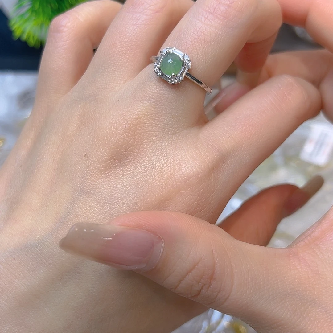 翡翠银S925镶嵌戒指