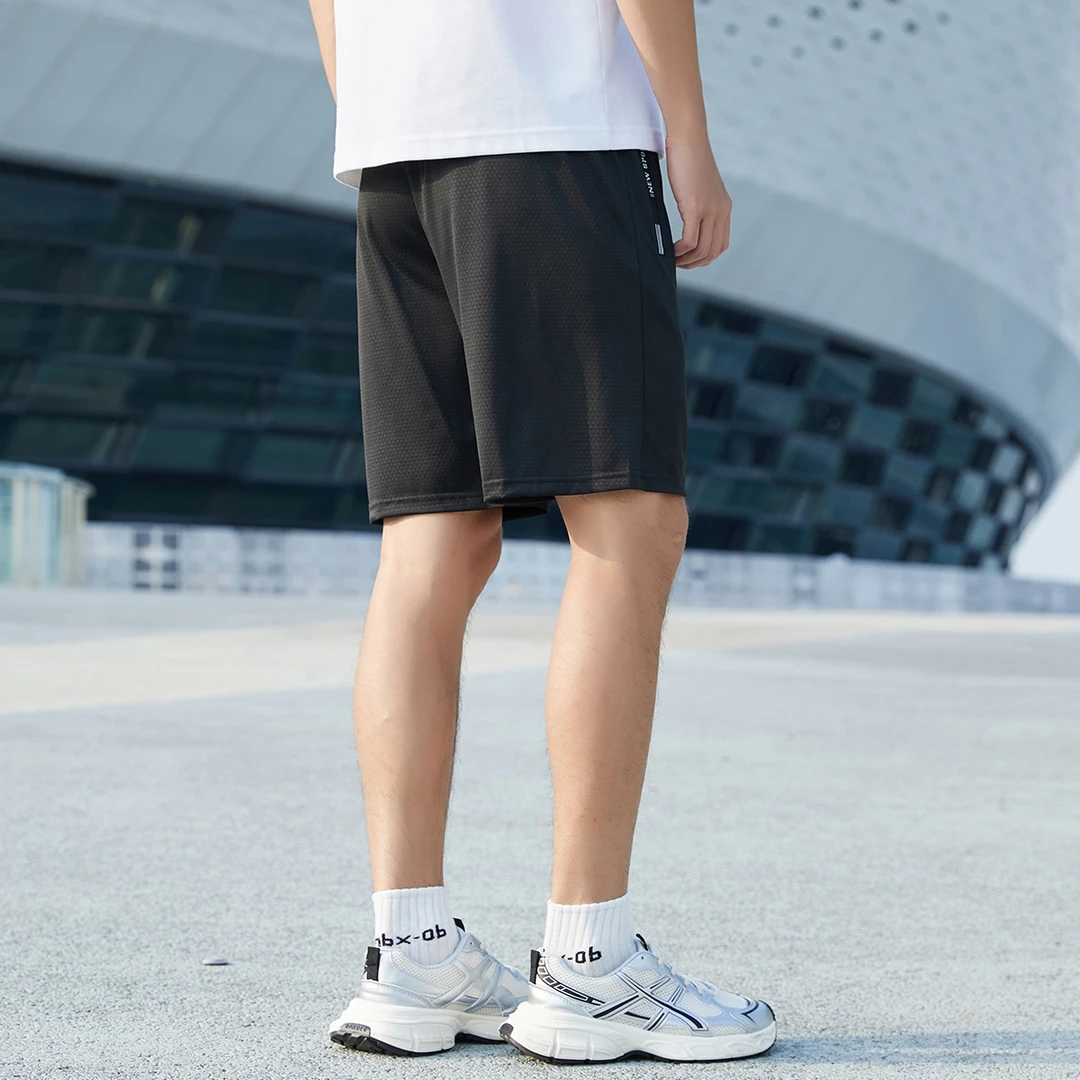 免烫速干夏季薄款微弹力磨毛短裤冰丝裤百搭男士沙滩冰感宽松