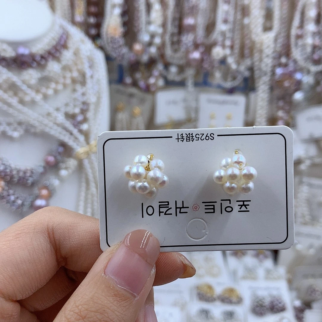 项链银S925镀金镶嵌淡水珍珠