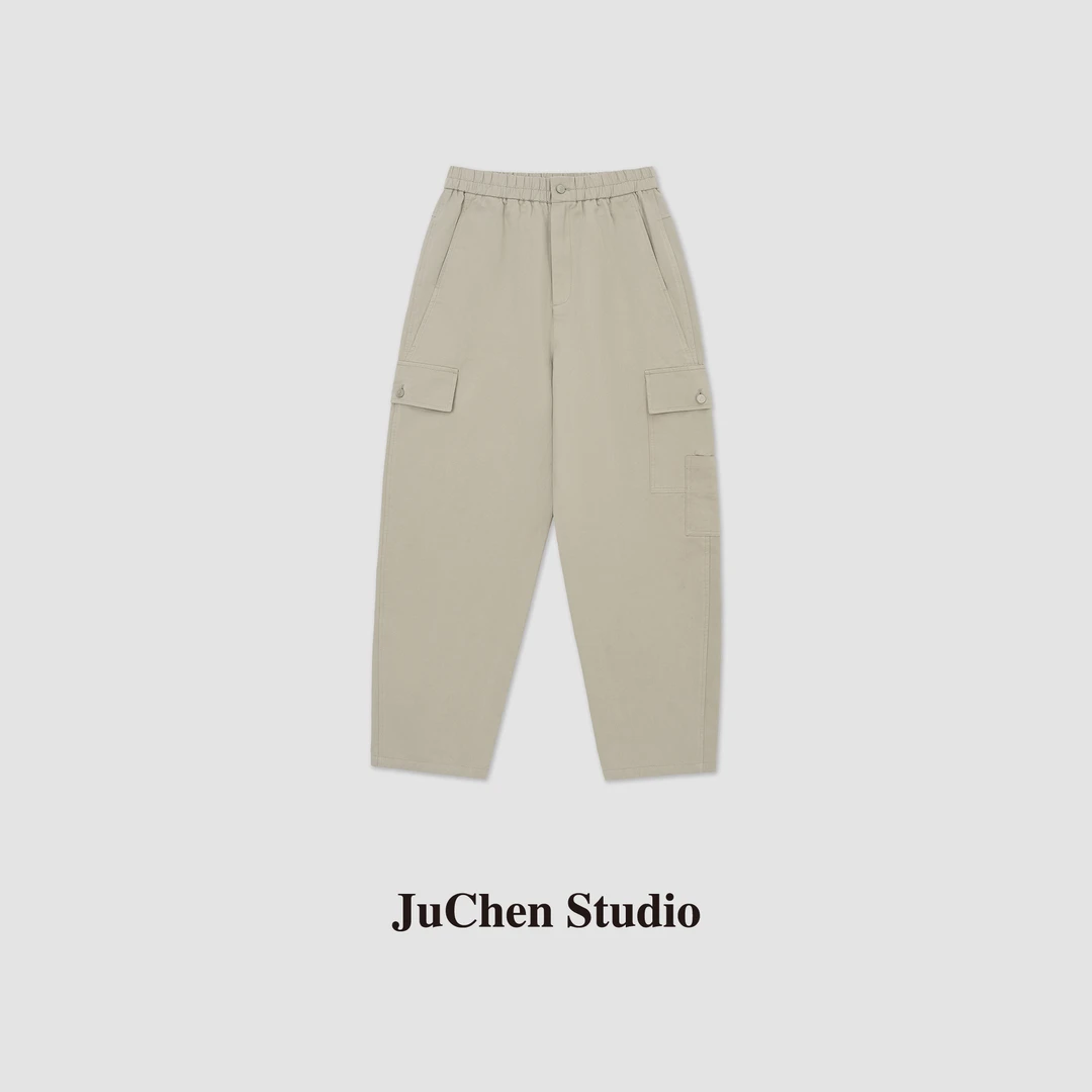 LIBOSHU“反重力 工装香蕉裤”立裁双侧口袋微弧型休闲裤 SS123483