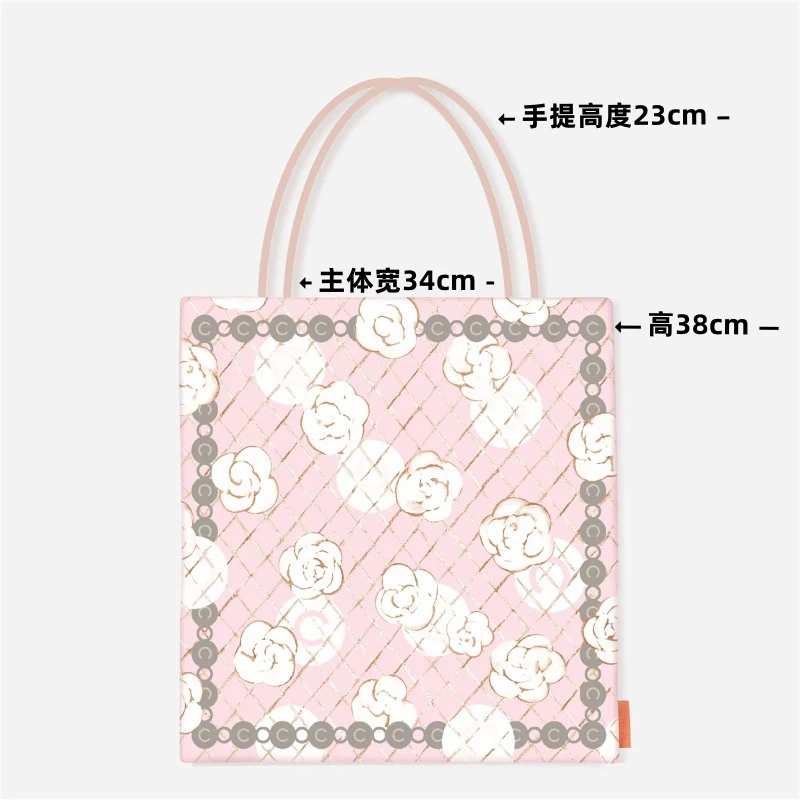 【粉底C花】提花刺绣帆布时尚手提包手提式休闲文艺学生上班通勤包