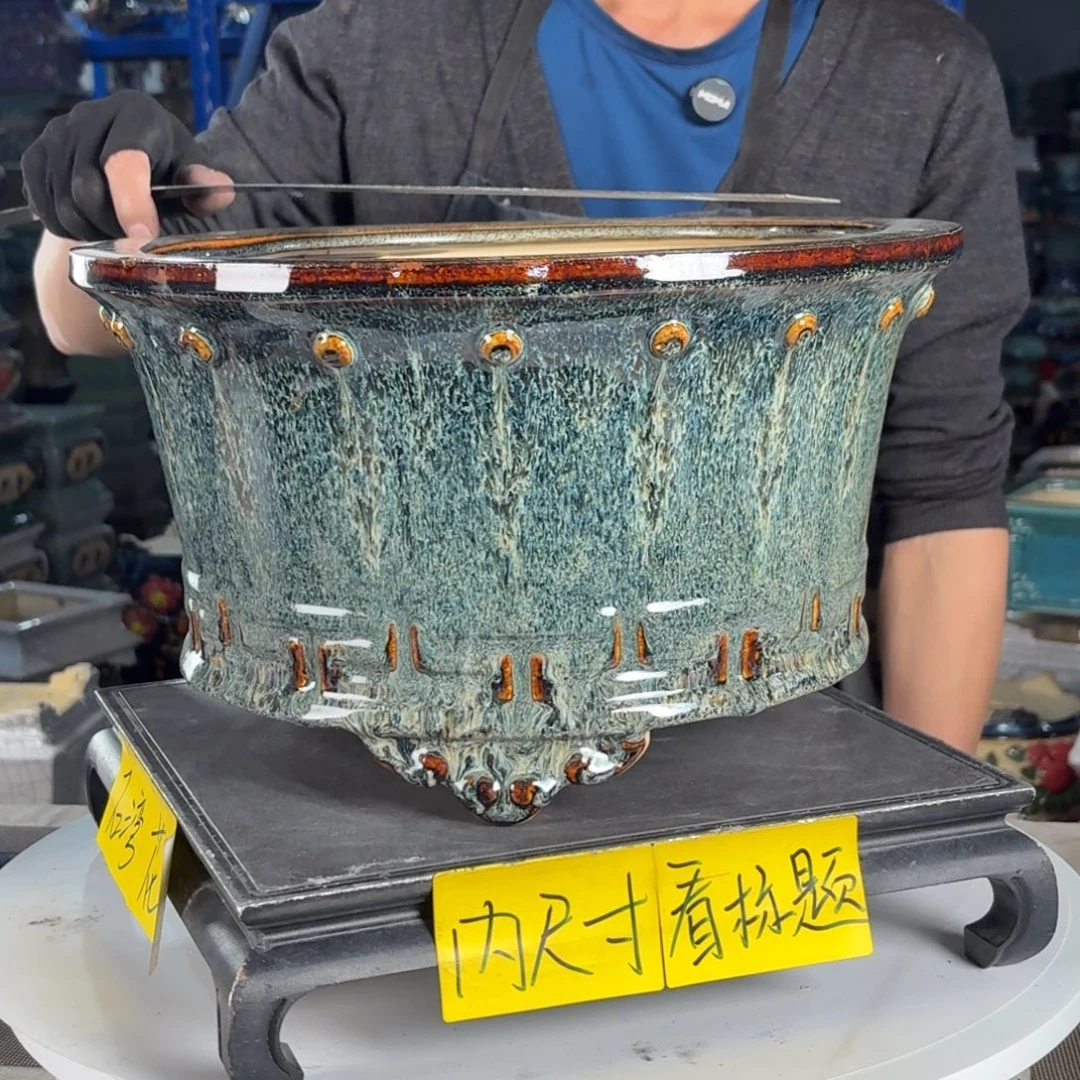 一风堂石湾花盆 内29*16修补痕迹微瑕