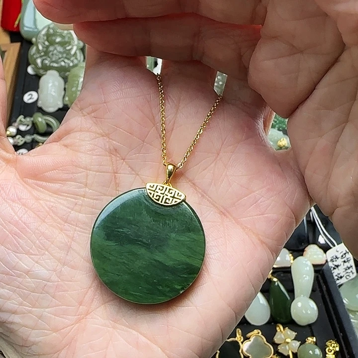 颈饰银S925镶嵌和田玉