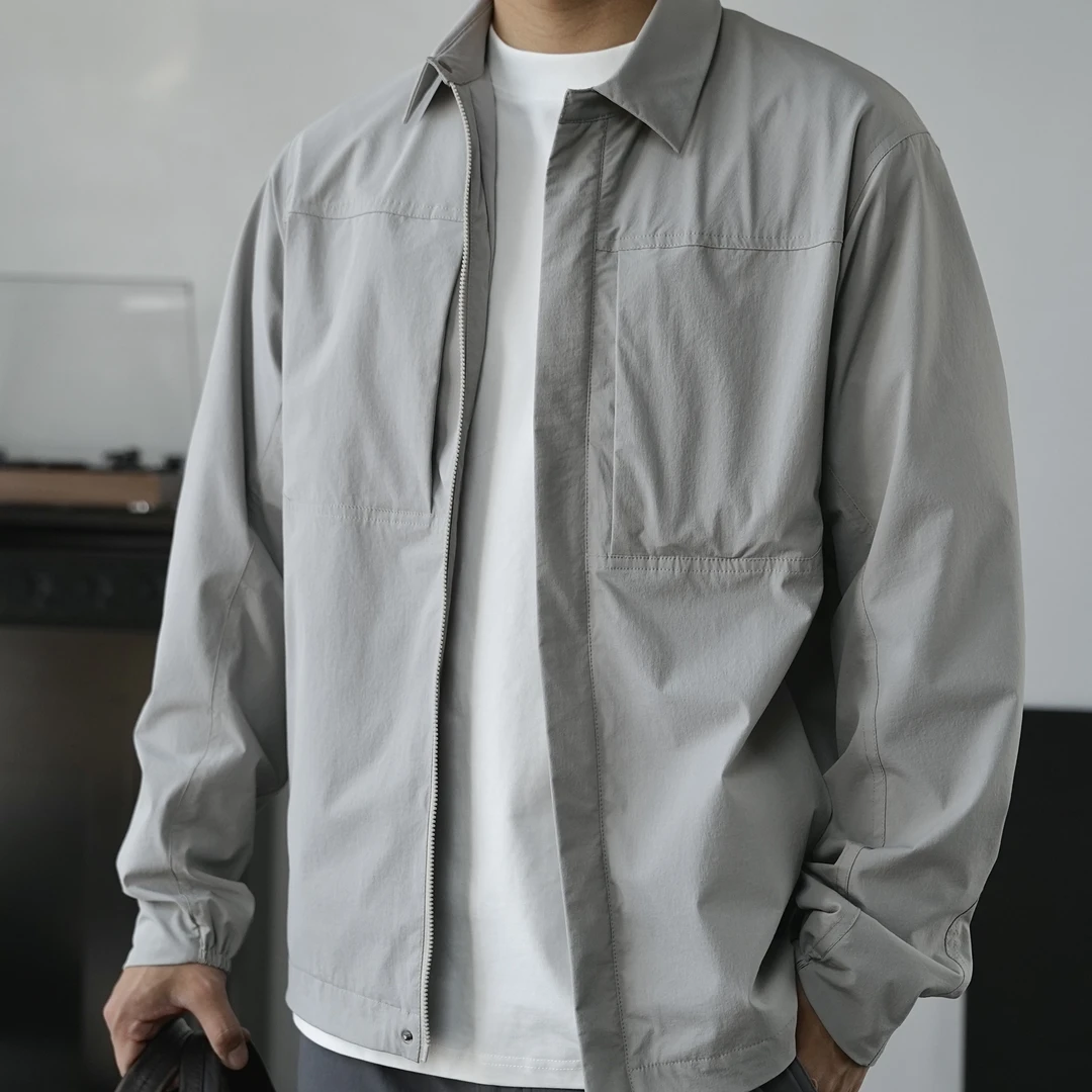 【Cronin三防衬衫夹克】OKBRO春秋薄款翻领宽松上衣休闲长袖男