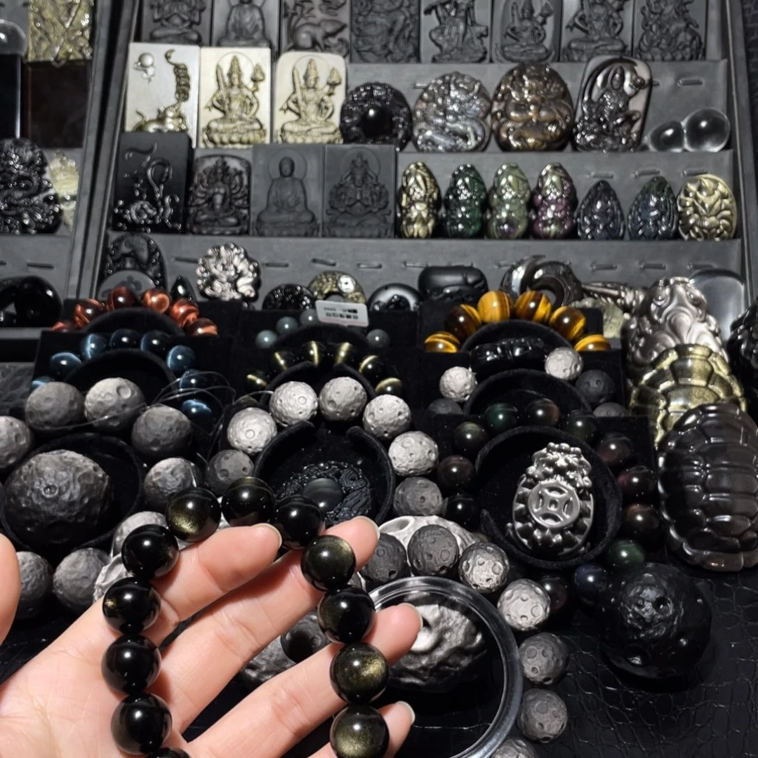 琉***璃黑曜岩未镶嵌珠宝奇石