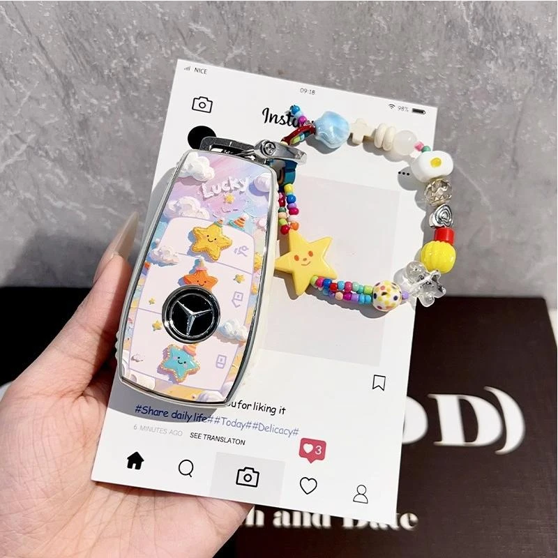 奔驰C260L钥匙套E300L专用GLC300壳C200L车e260包S400L女士eqe扣