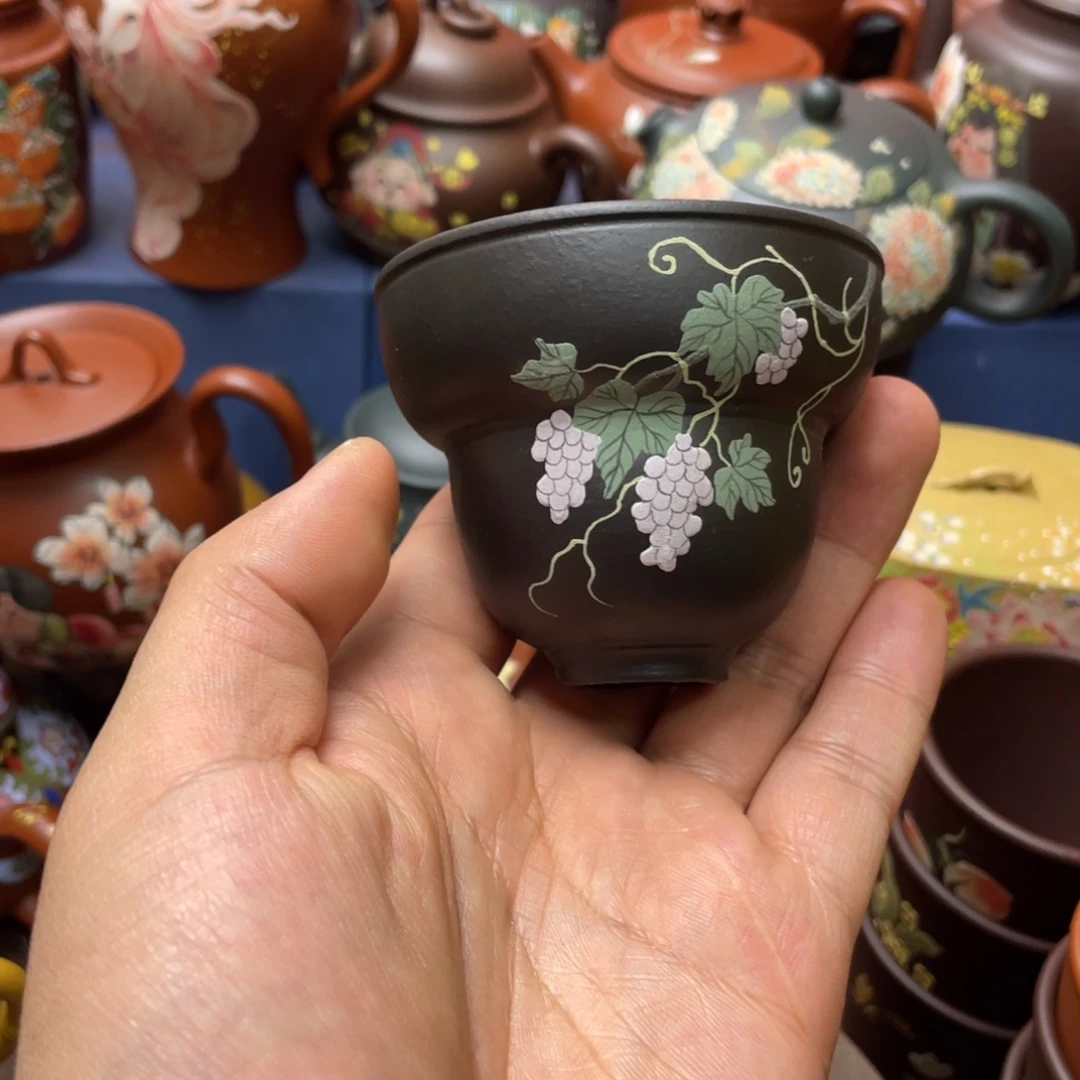 茶杯红泥紫砂主人杯100cc