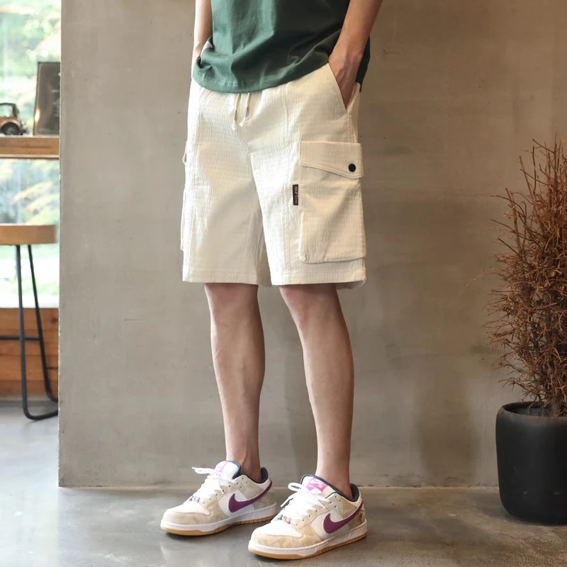 Cebrodz短裤男士夏季复古宽松直筒工装休闲运动外穿潮牌五分裤子