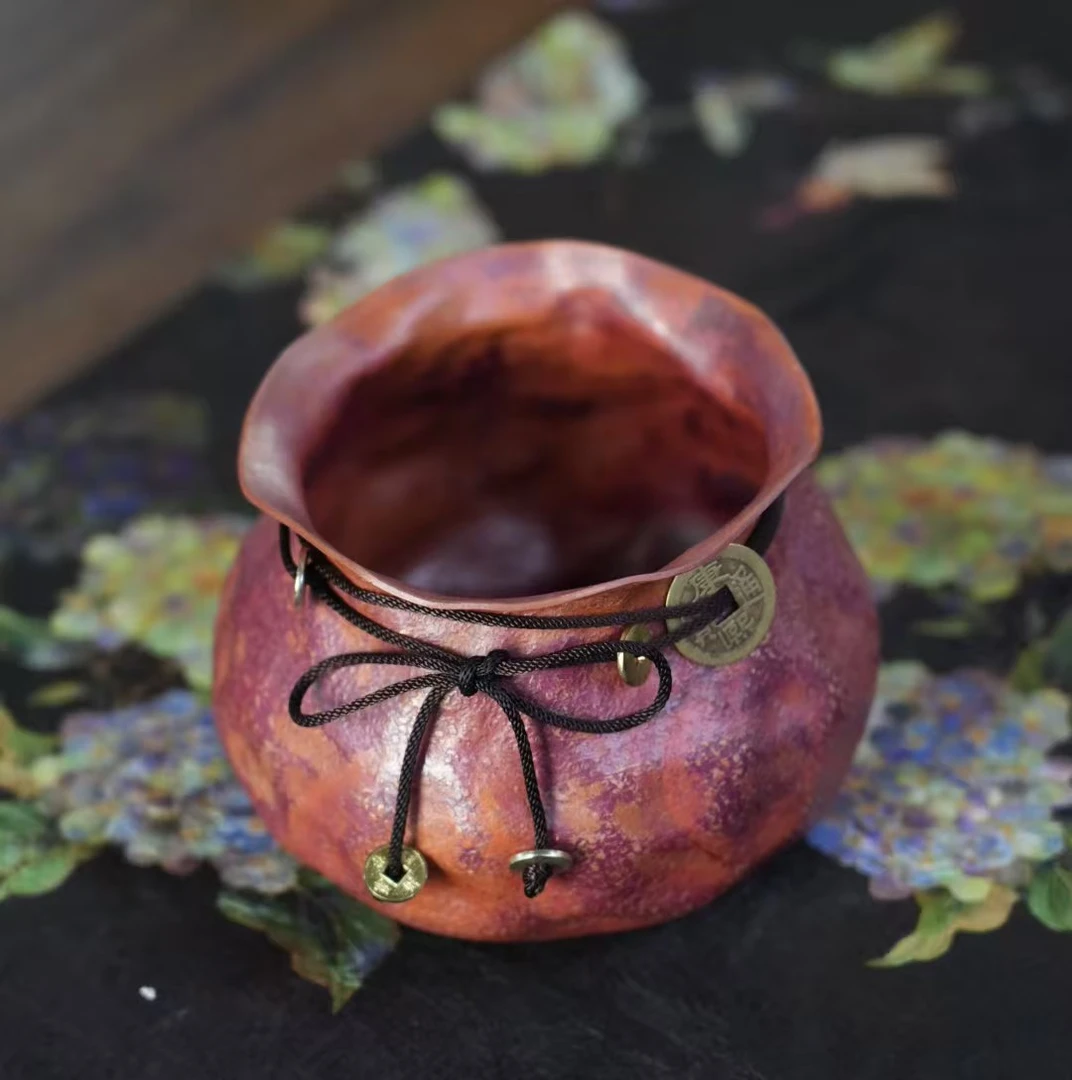 【预售】钱袋子纯铜家用复古风口径11.5cm高8.5cm容量675ml