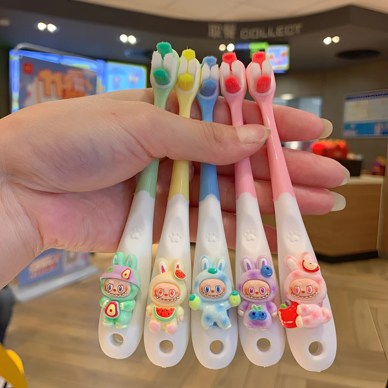 【5支】万毛刷可爱儿童软毛牙刷男孩女孩3-10岁乳牙护齿护龈细毛刷