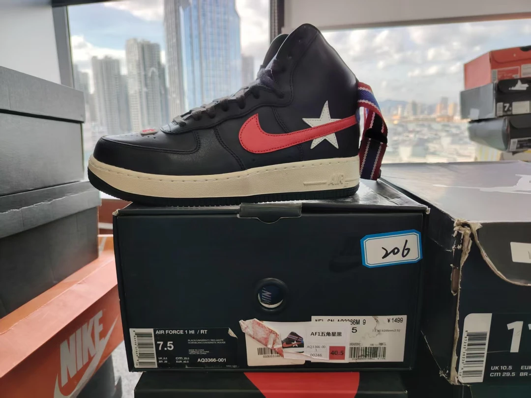 nike af1 黑红配色鞋型 40.5码全新原盒206号