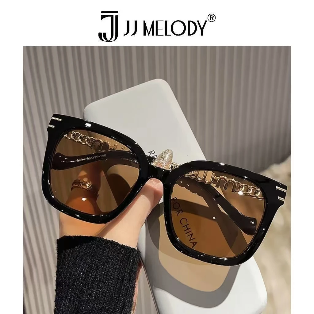 宽边方框链条（礼盒装）太阳镜2324