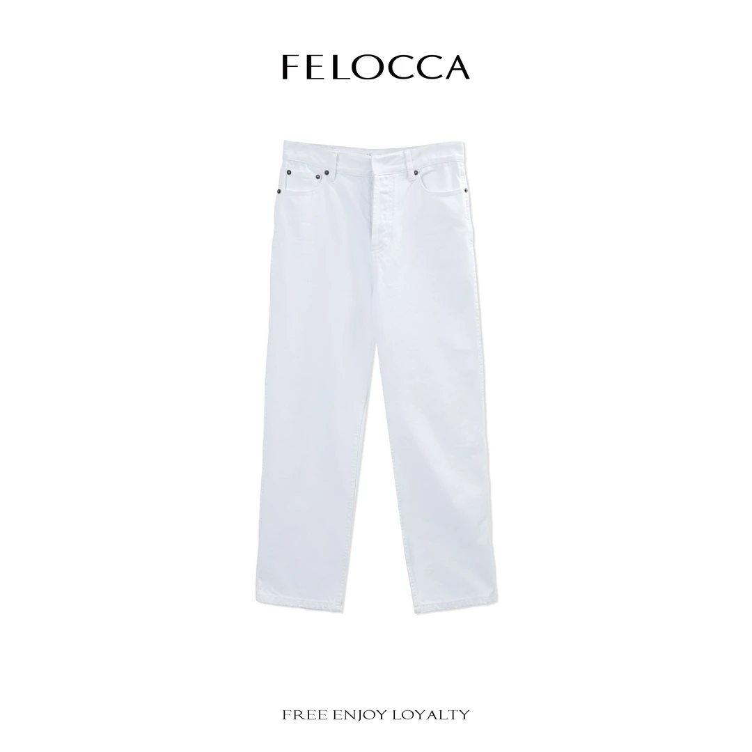 【FELOCCA】休闲百搭直筒长裤简约显瘦牛仔裤CC2325