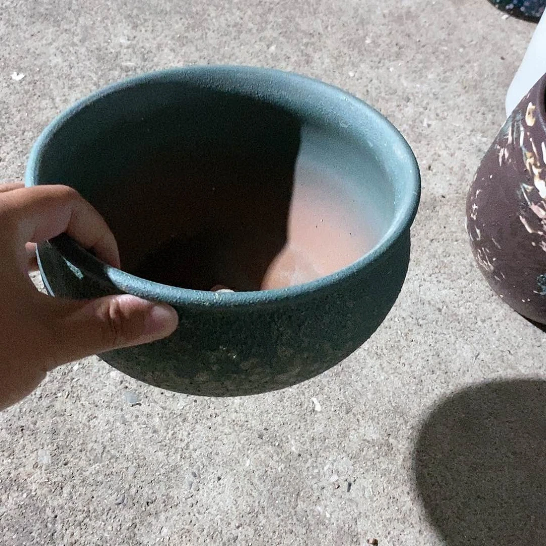 紫砂花盆瑕疵口20高11