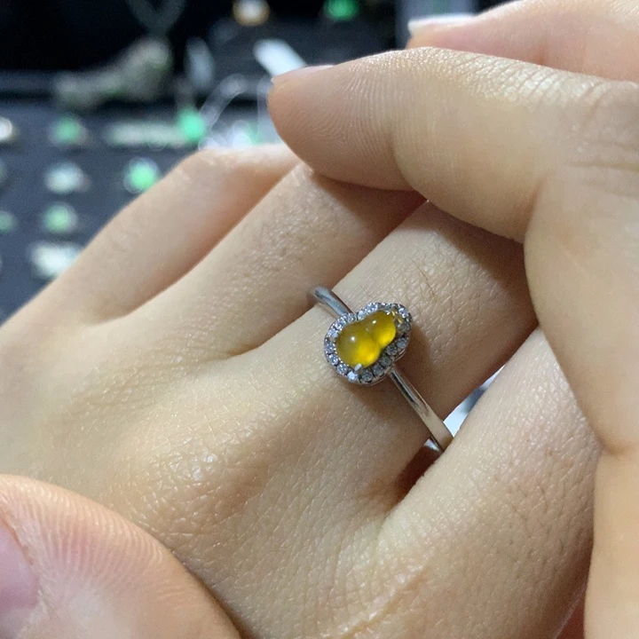 翡翠银S925镶嵌戒指