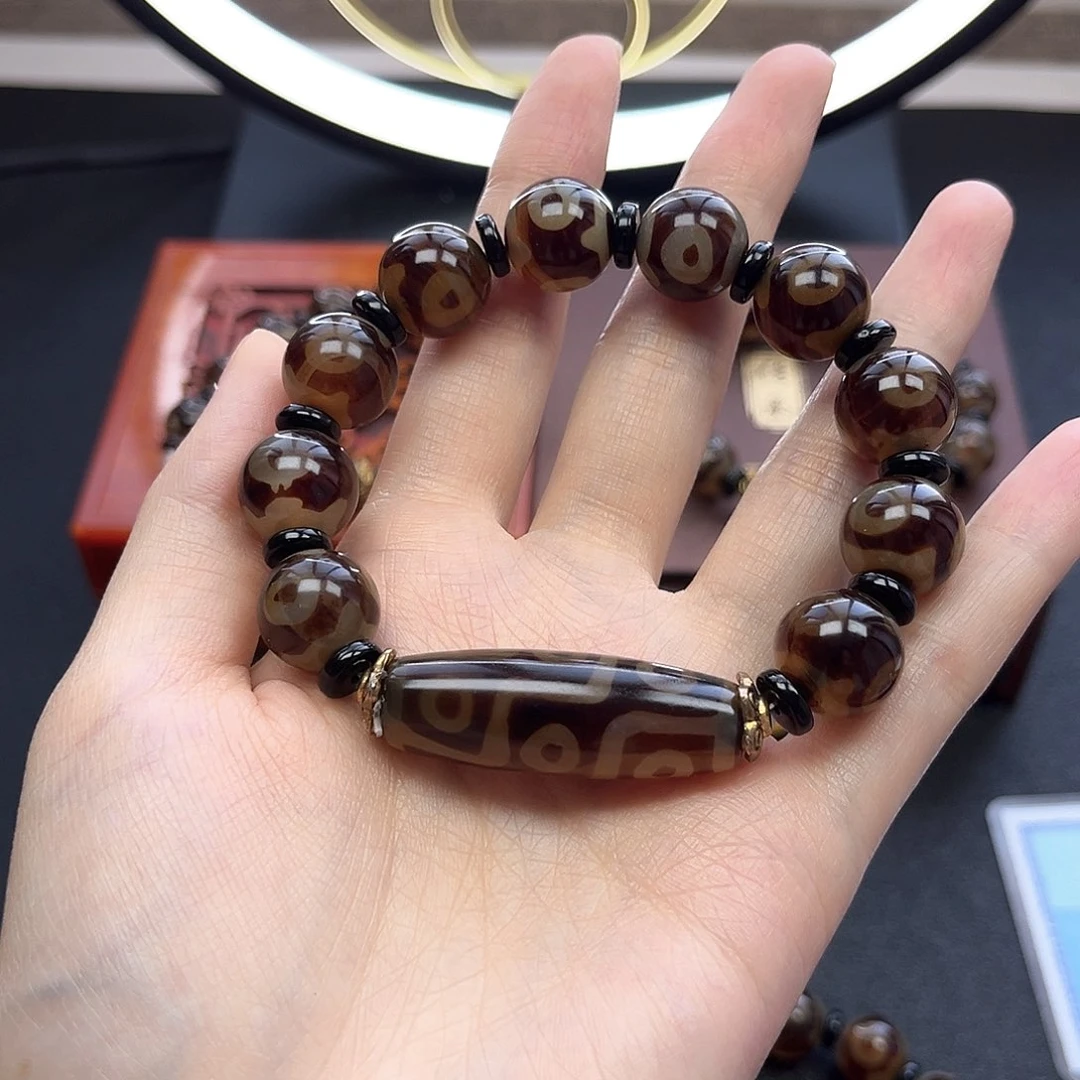 未镶嵌手链玛瑙/玉髓九眼天珠手串