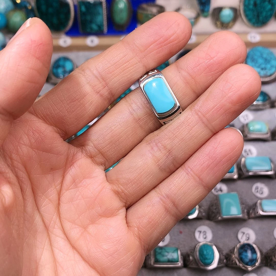 绿松石挂件银S925镶嵌了*痕